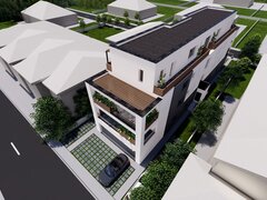 Patru camere cu terasa de 22 mp, 3 bai, etaj 1/3, finisat modern, comision 0%