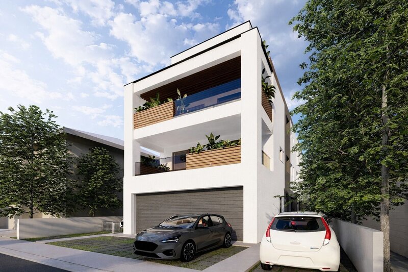 Patru camere cu terasa de 22 mp, 3 bai, etaj 1/3, finisat modern,  comision 0%